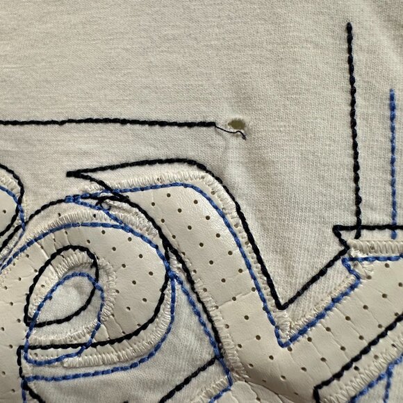 Y2K Avriex Men's Skater T-shirt White Embroidered XL Hip Hop Baggy - Picture 3 of 8